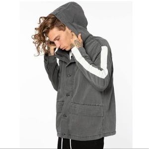 Elwood Vintage Black Washed Denim Parka Jacket